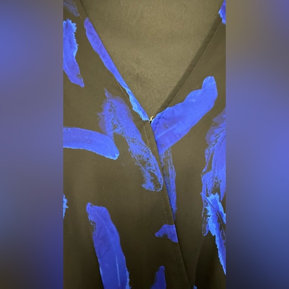 Express Black with Blue Feathers Romper Size XS - Picture 4 of 9